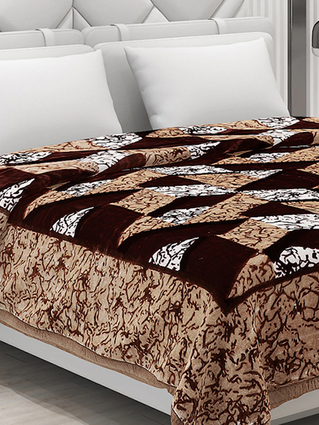 Printed Double Bed Blanket for Mild Winter -2 Ply - Image 4