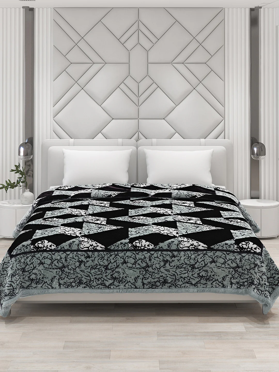 Printed Double Bed Blanket for Mild Winter -2 Ply - Image 3