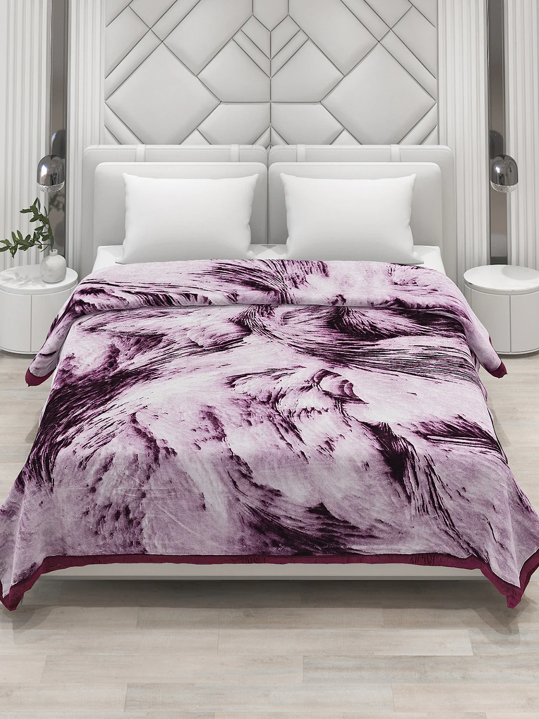 Printed Double Bed Blanket for Mild Winter -2 Ply - Image 2