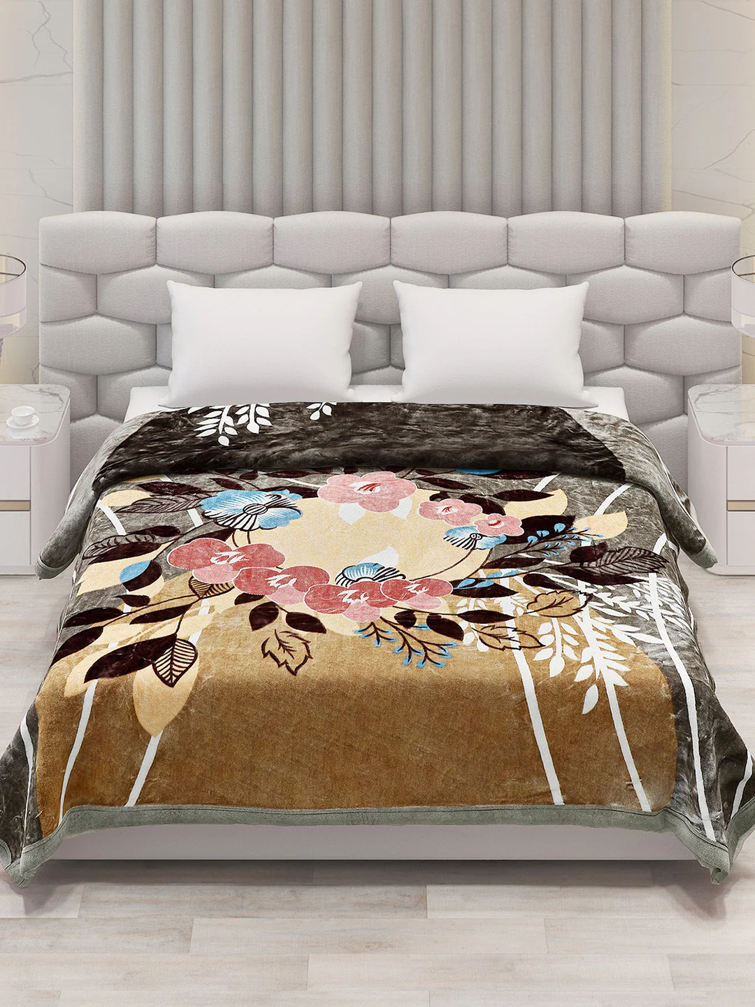 Printed Double Bed Blanket for Mild Winter -2 Ply - Image 2