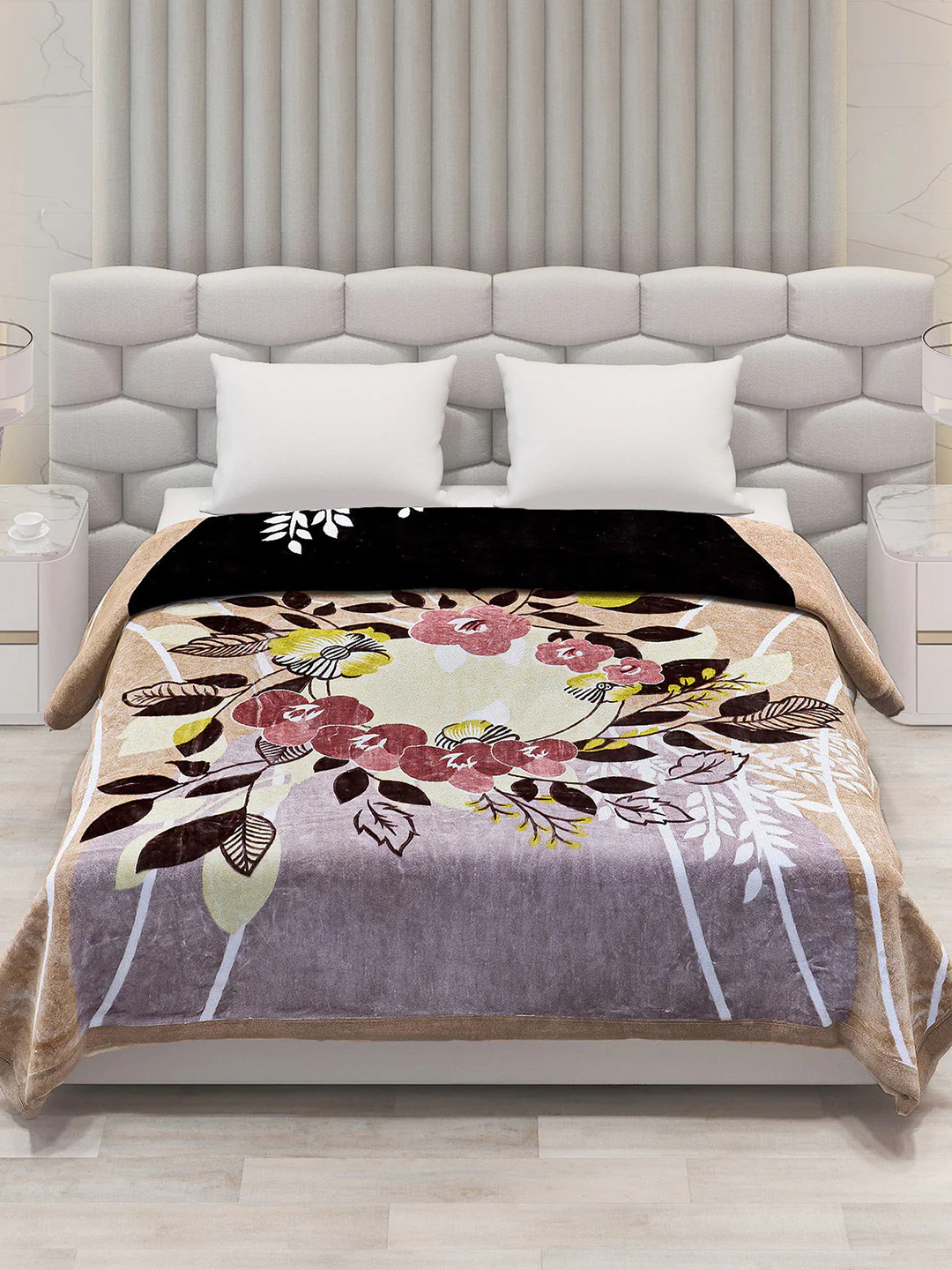 Printed Double Bed Blanket for Mild Winter -2 Ply - Image 2