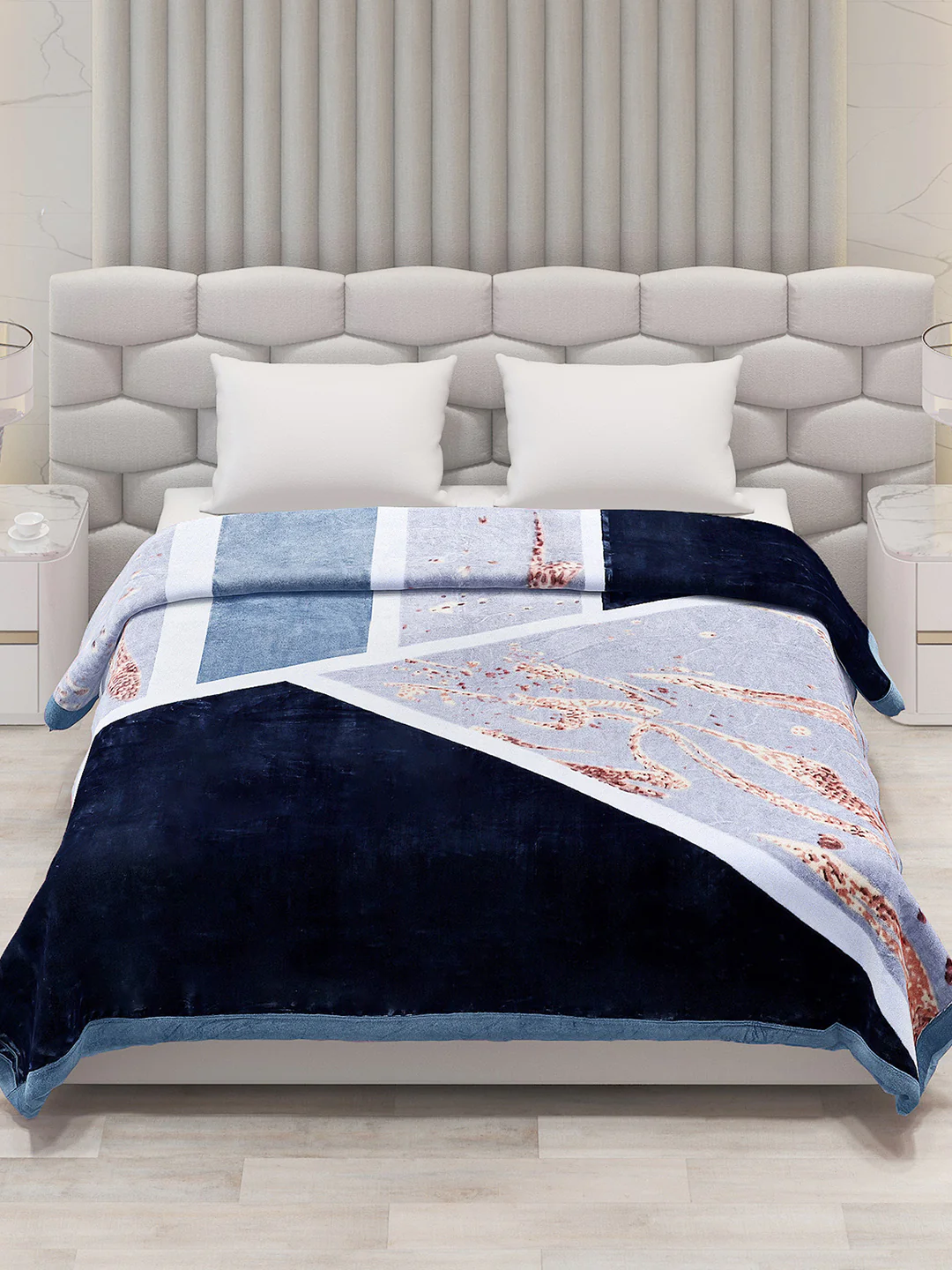 Printed Double Bed Blanket for Mild Winter -2 Ply - Image 2