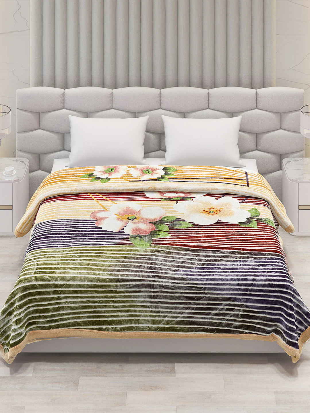 Printed Double Bed Blanket for Mild Winter -2 Ply - Image 2