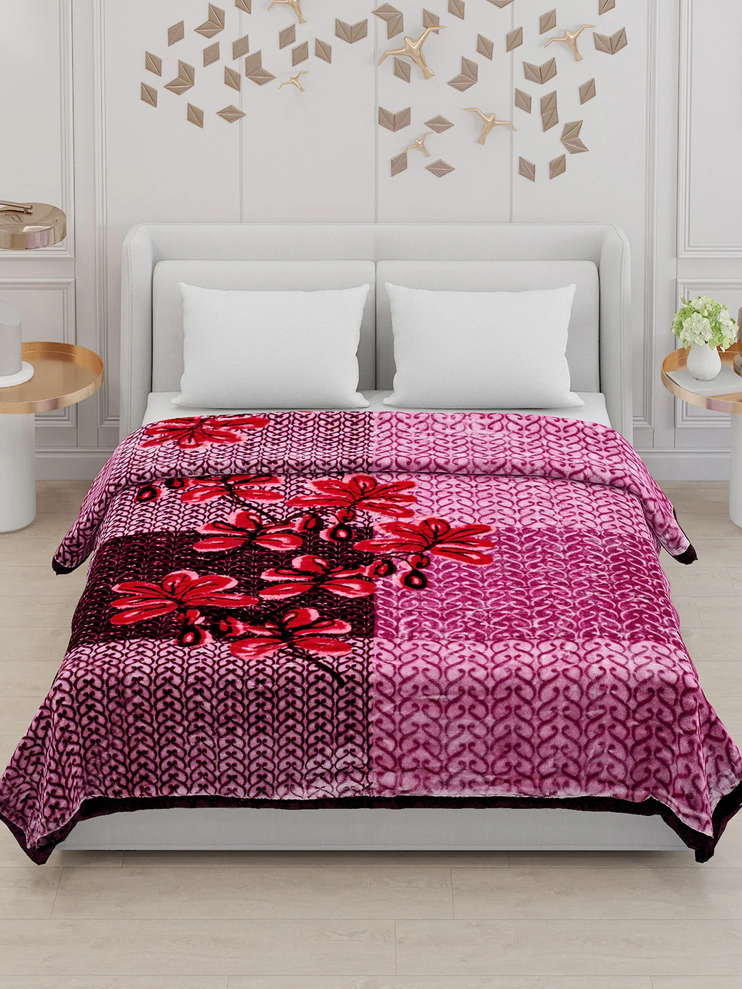 Printed Double Bed Blanket for Mild Winter -2 Ply - Image 2