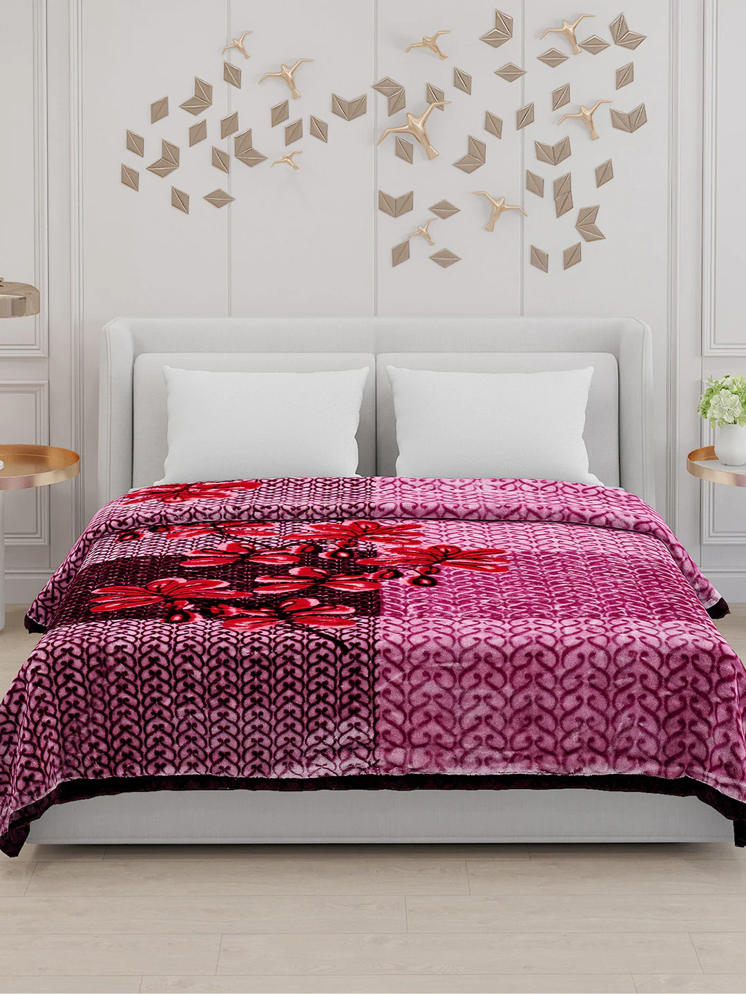 Printed Double Bed Blanket for Mild Winter -2 Ply - Image 3