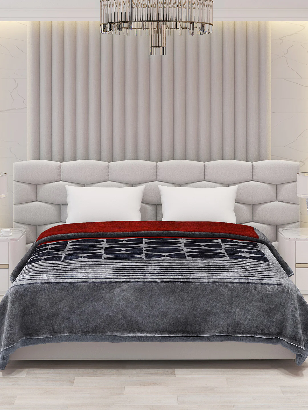 Printed Double Bed Blanket for Mild Winter -2 Ply - Image 3