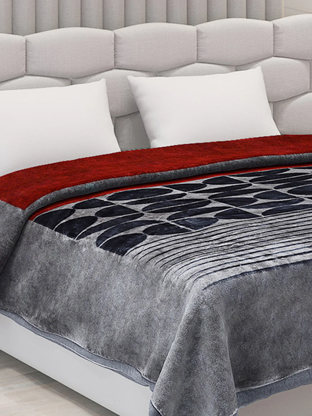 Printed Double Bed Blanket for Mild Winter -2 Ply - Image 4