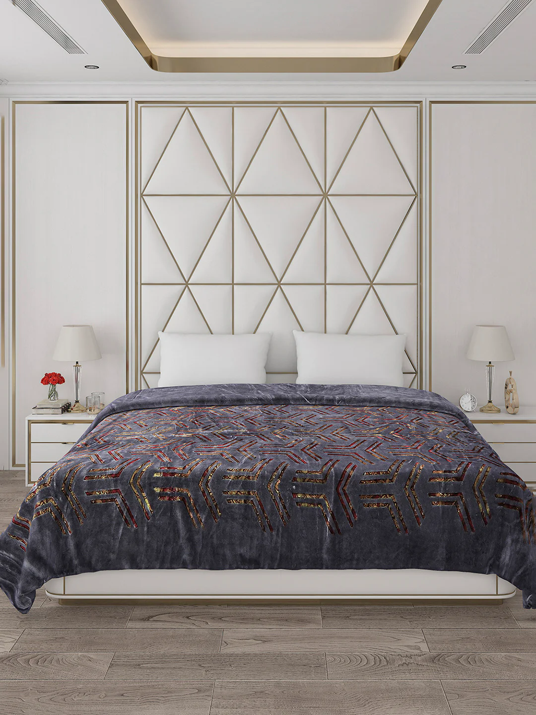 Printed Double Bed Blanket for Mild Winter -2 Ply - Image 3
