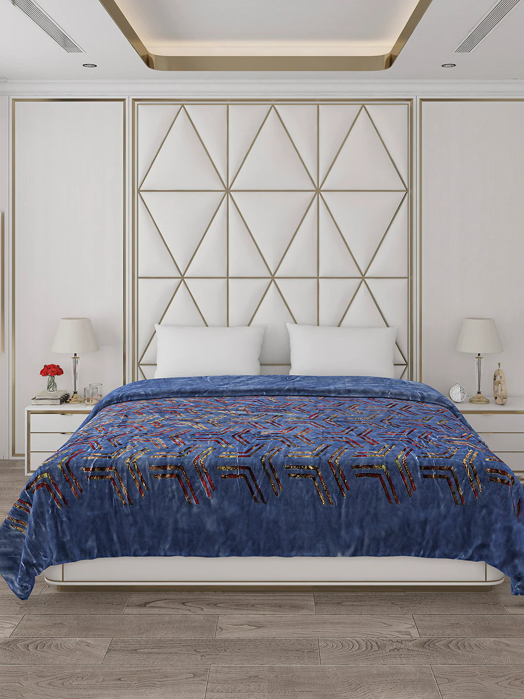 Printed Double Bed Blanket for Mild Winter -2 Ply - Image 3