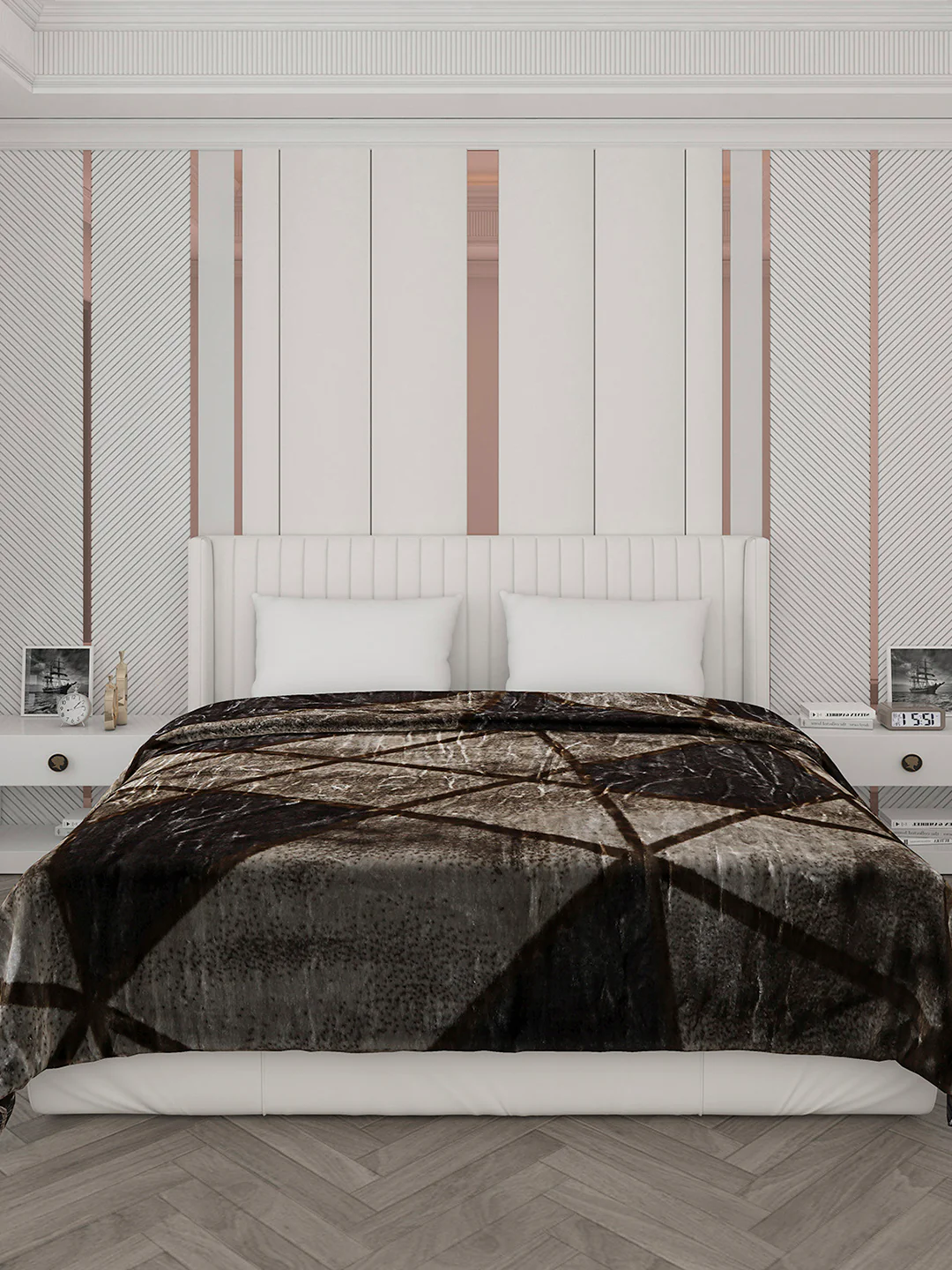 Printed Double Bed Blanket for Mild Winter -2 Ply - Image 2