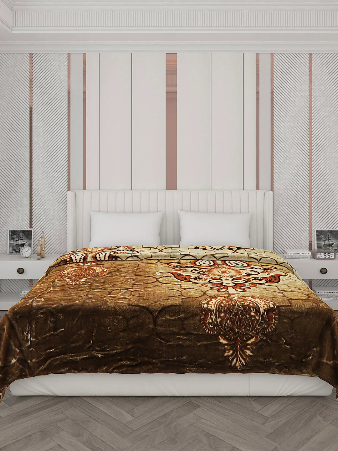 Printed Double Bed Blanket for Mild Winter -2 Ply - Image 2