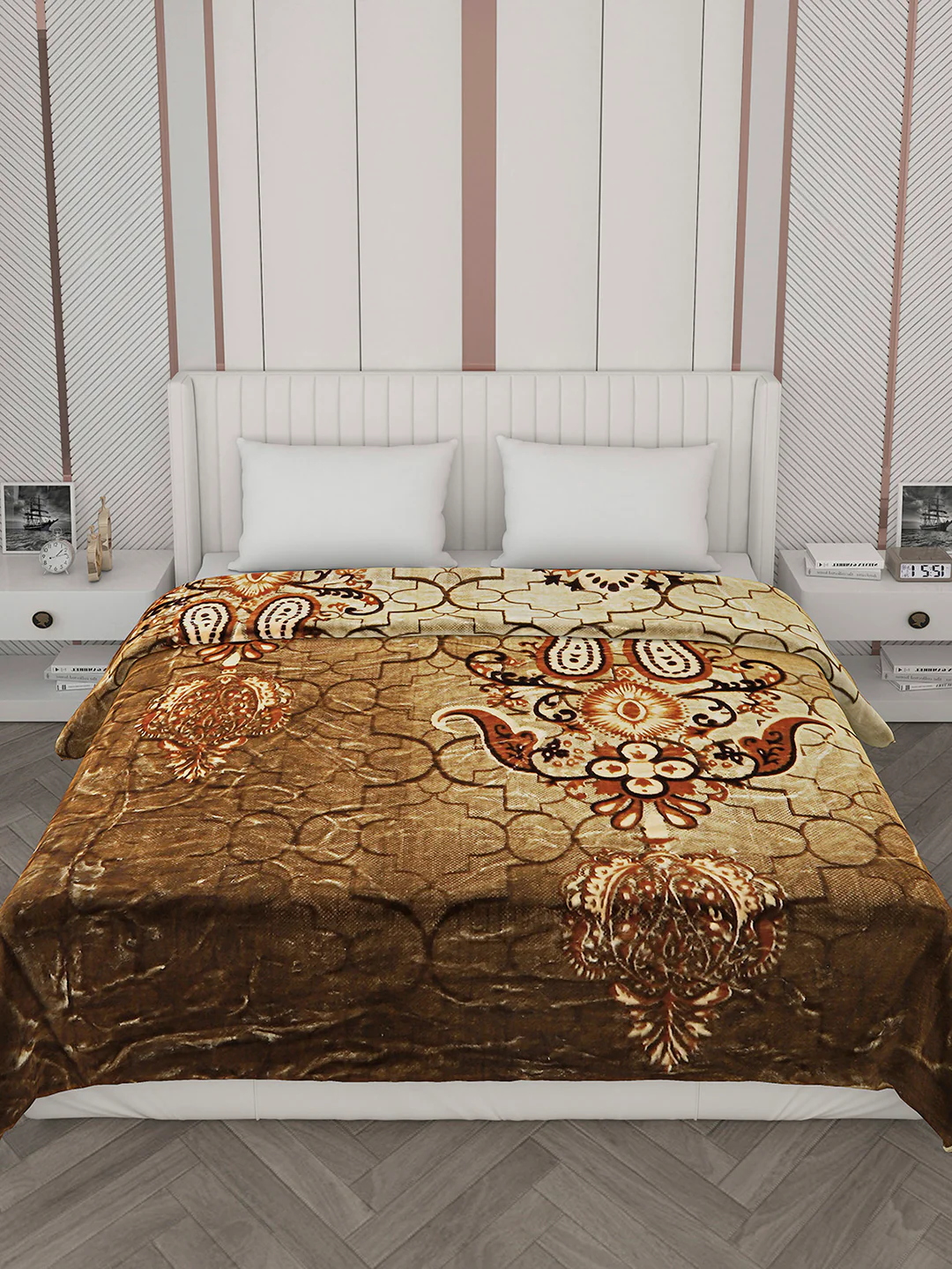 Printed Double Bed Blanket for Mild Winter -2 Ply - Image 3
