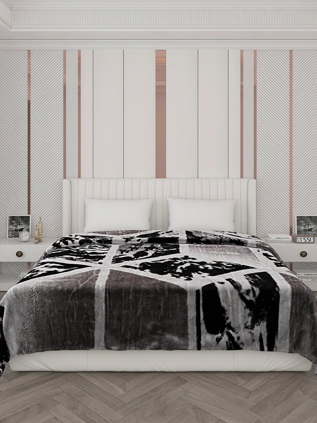 Printed Double Bed Blanket for Mild Winter -2 Ply - Image 2