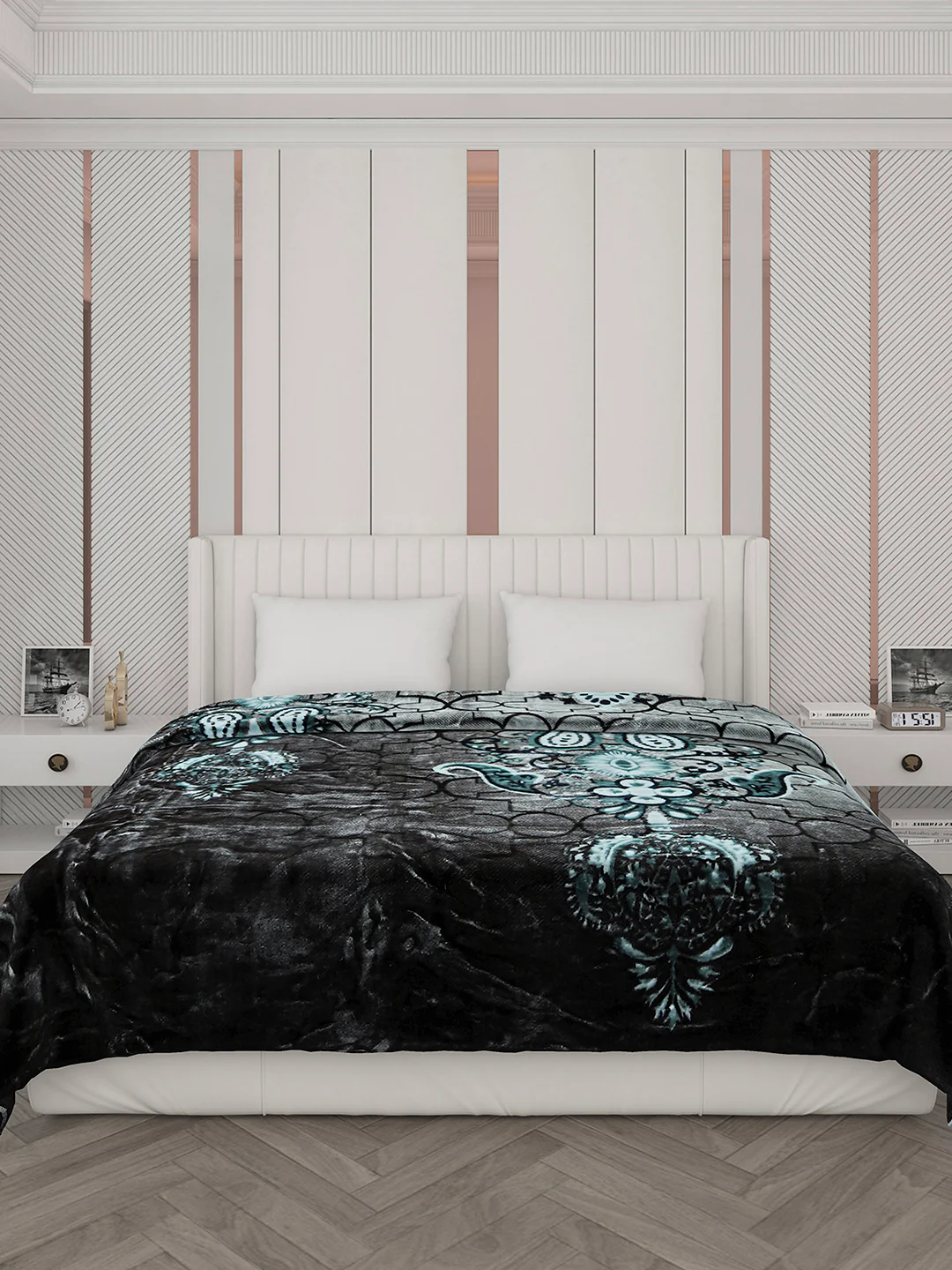 Printed Double Bed Blanket for Mild Winter -2 Ply - Image 2