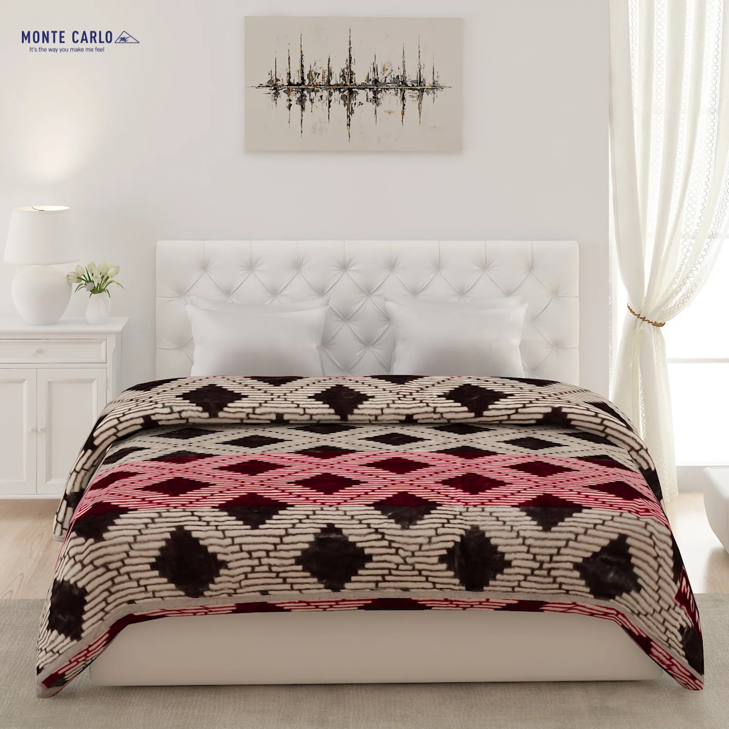 Printed Double Bed Blanket for Mild Winter -2 Ply - Image 2