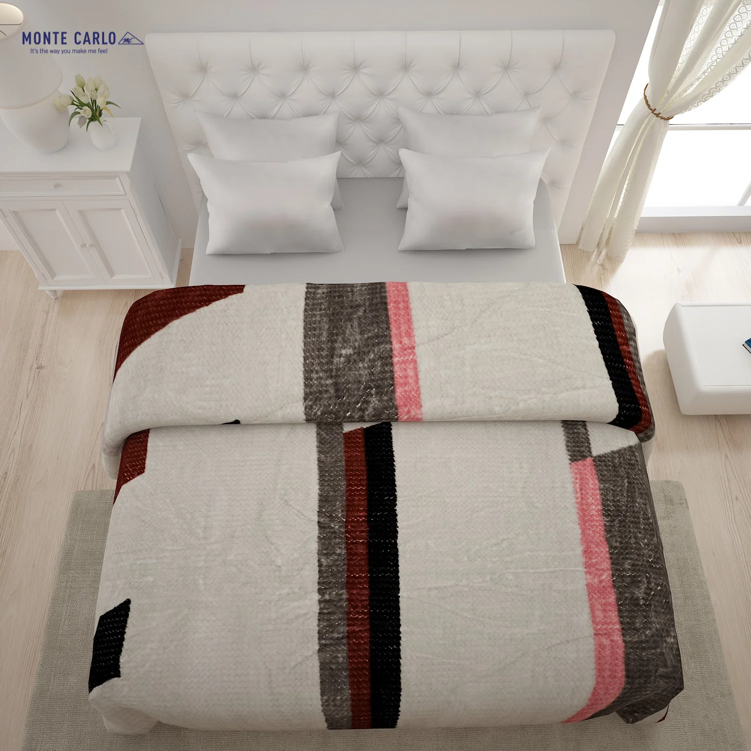 Printed Double Bed Blanket for Mild Winter -2 Ply - Image 3