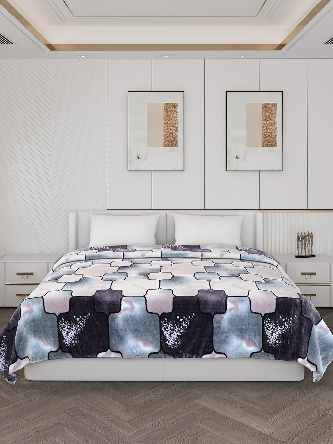 Printed Double Bed Blanket for Mild Winter -2 Ply - Image 2