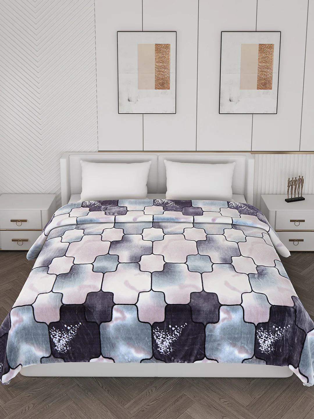 Printed Double Bed Blanket for Mild Winter -2 Ply - Image 3