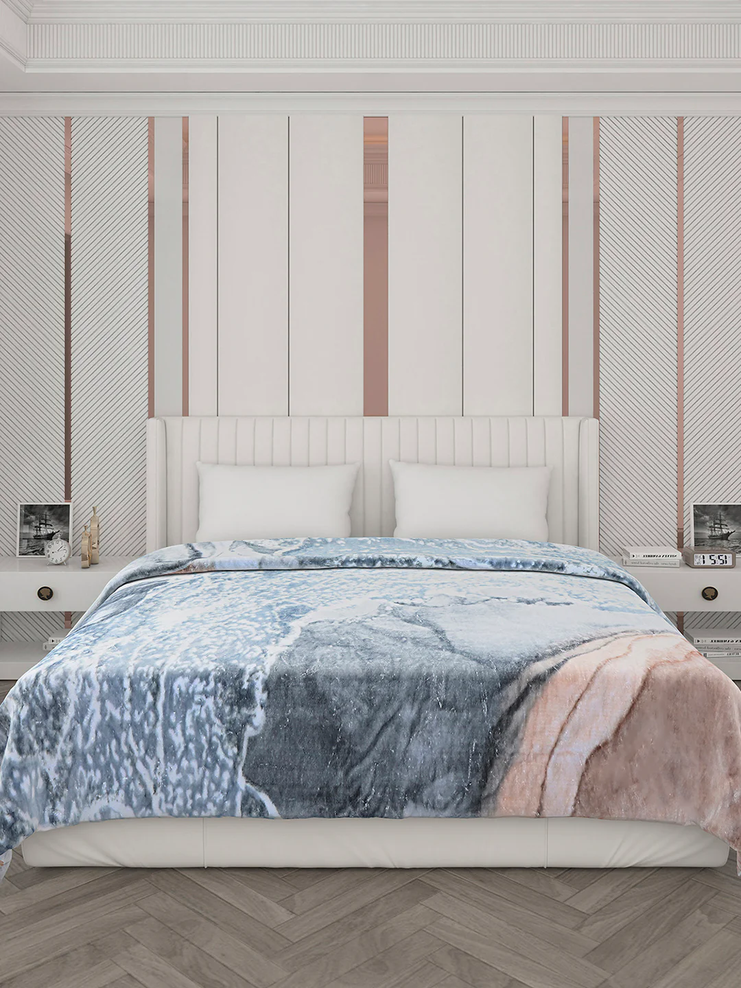Printed Double Bed Blanket for Mild Winter -2 Ply - Image 2