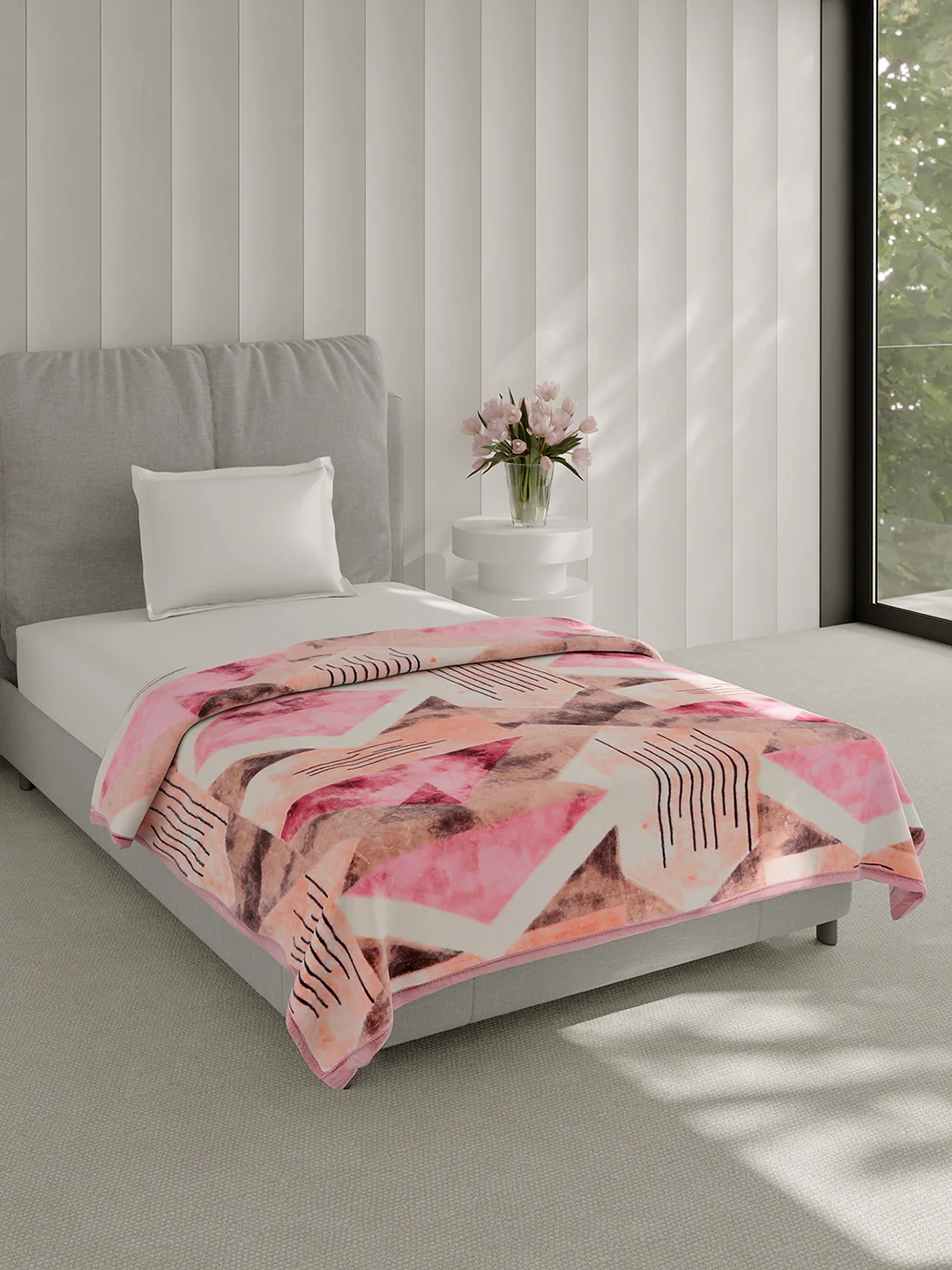 Printed Single Bed 1 Ply, 625 GSM Mink Blanket for Mild Winter - (Impact Pvc) - Image 4