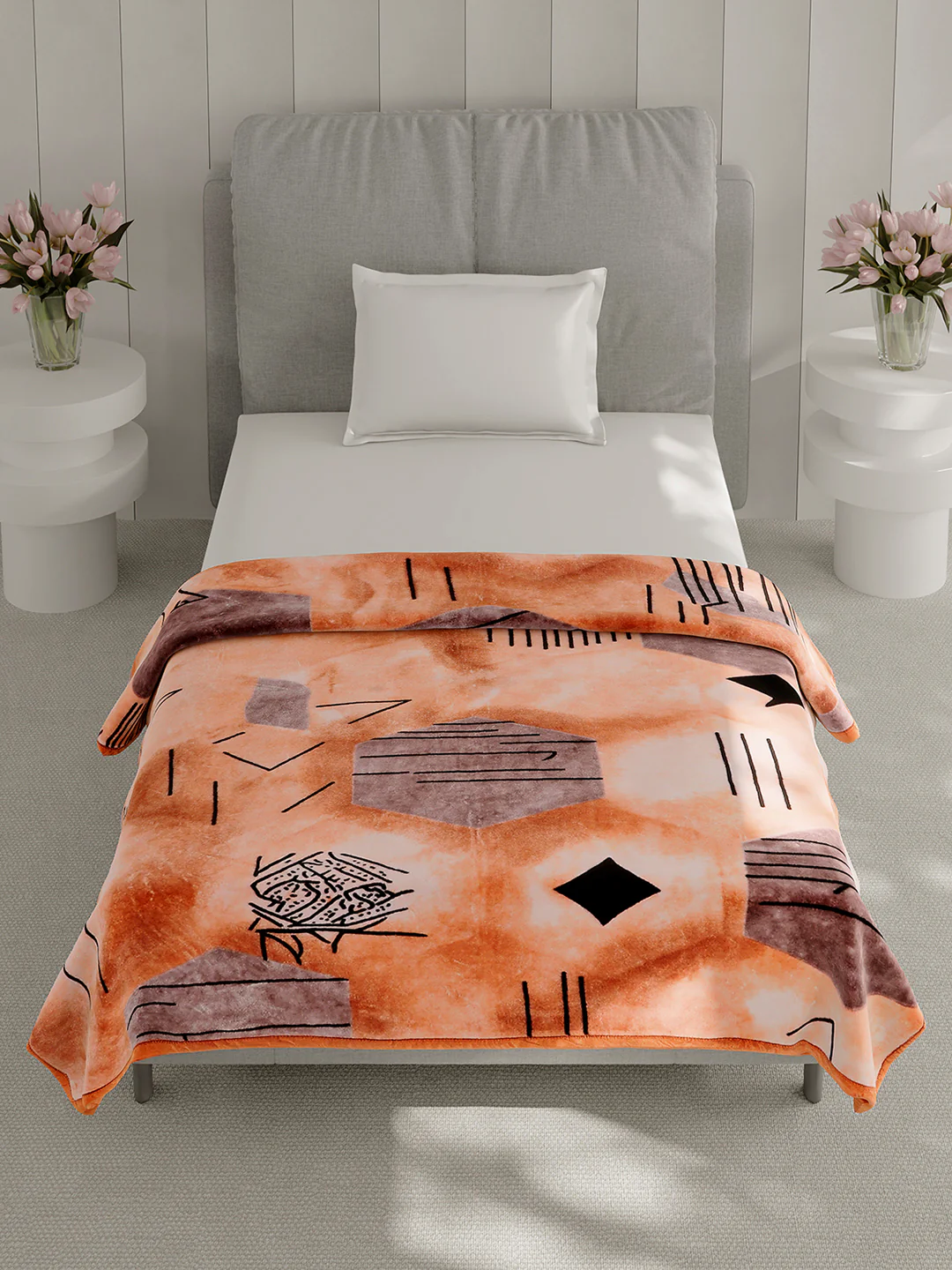 Printed Single Bed 1 Ply, 625 GSM Mink Blanket for Mild Winter - (Impact Pvc) - Image 3