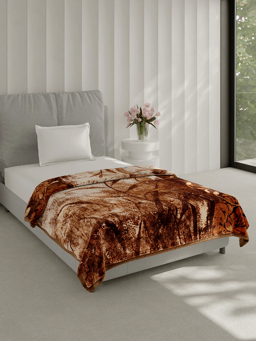 Printed Single Bed 1 Ply Blanket for Heavy Winter - (Soulmate) - Image 4