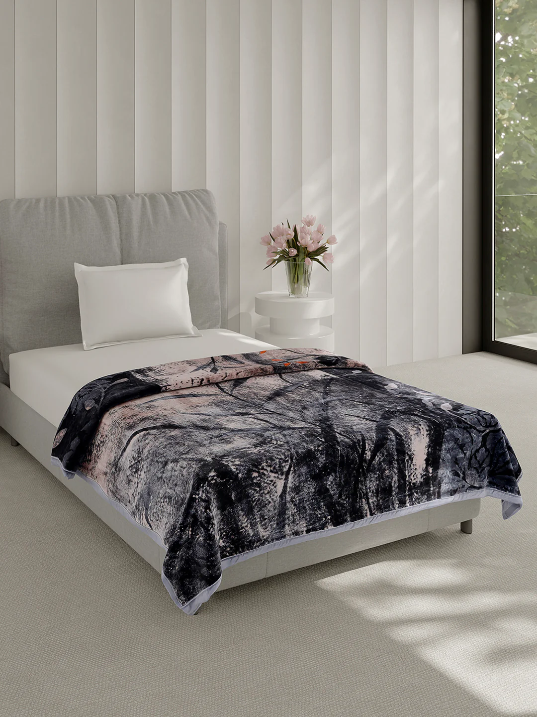 Printed Single Bed 1 Ply Blanket for Heavy Winter - (Soulmate) - Image 4