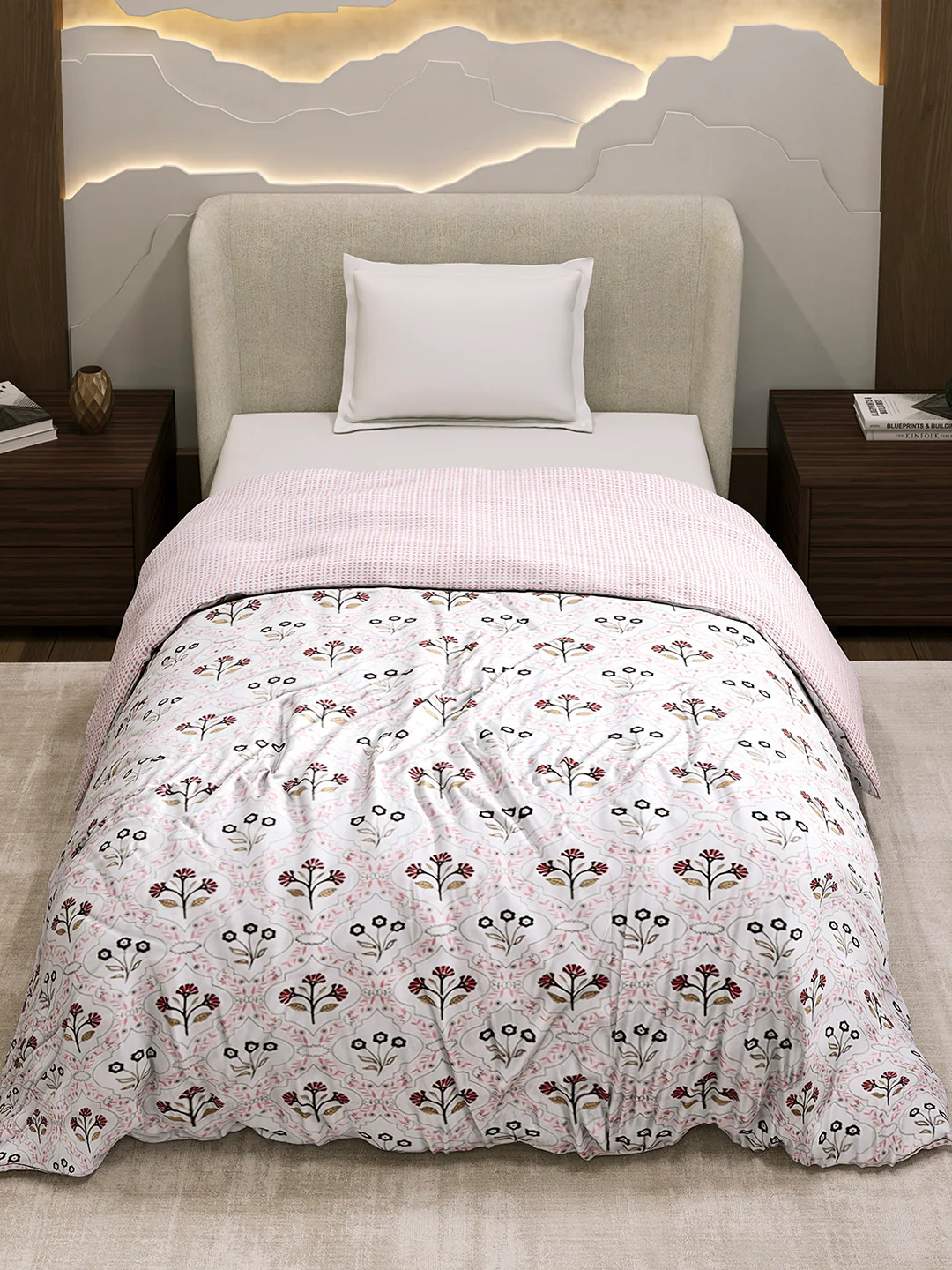 Printed Single Bed 1 Ply Dohar for Mild Winter - (Daisy) - Image 3