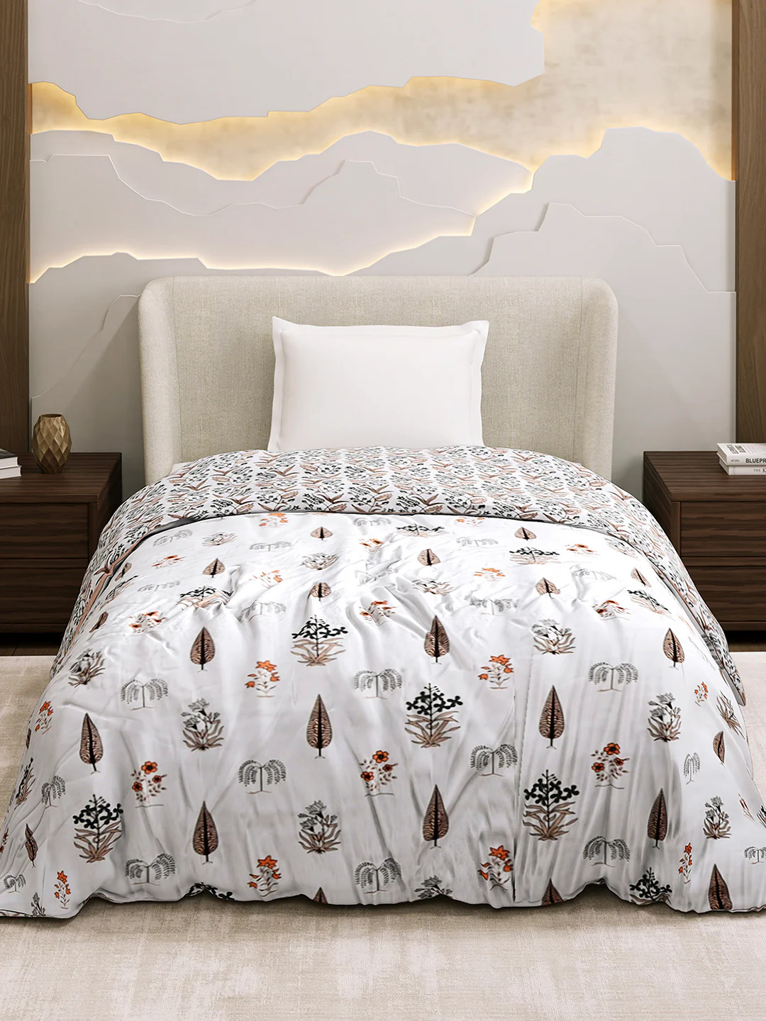 Printed Single Bed 1 Ply Dohar for Mild Winter - (Daisy) - Image 2