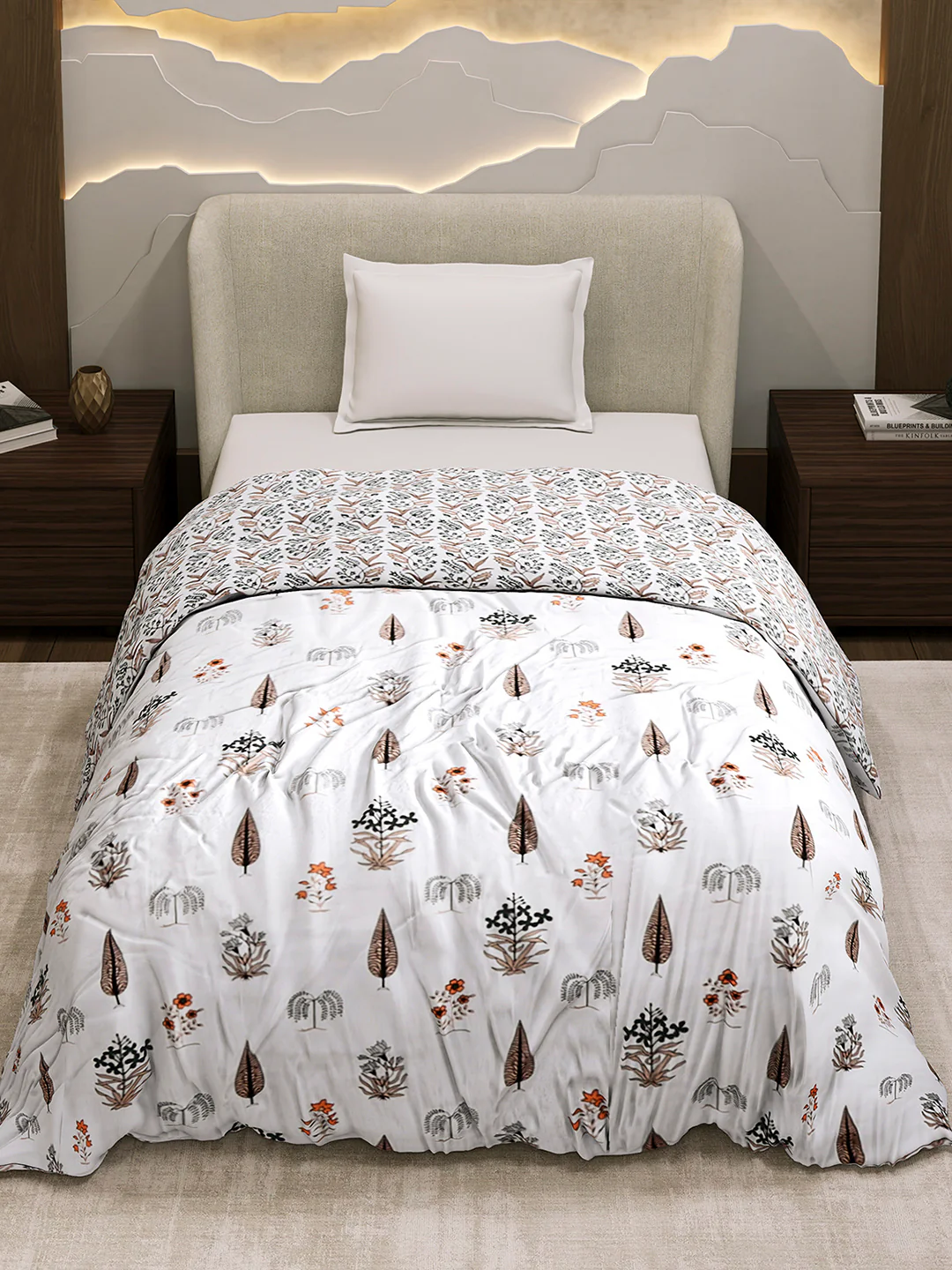 Printed Single Bed 1 Ply Dohar for Mild Winter - (Daisy) - Image 3