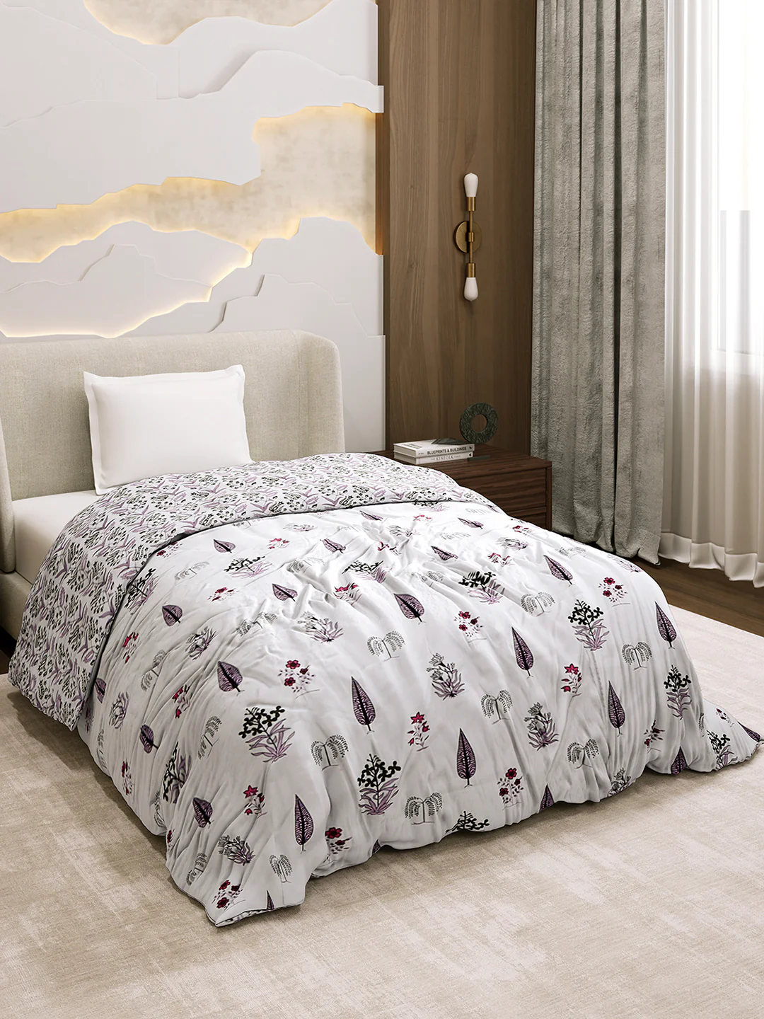 Printed Single Bed 1 Ply Dohar for Mild Winter - (Daisy) - Image 4
