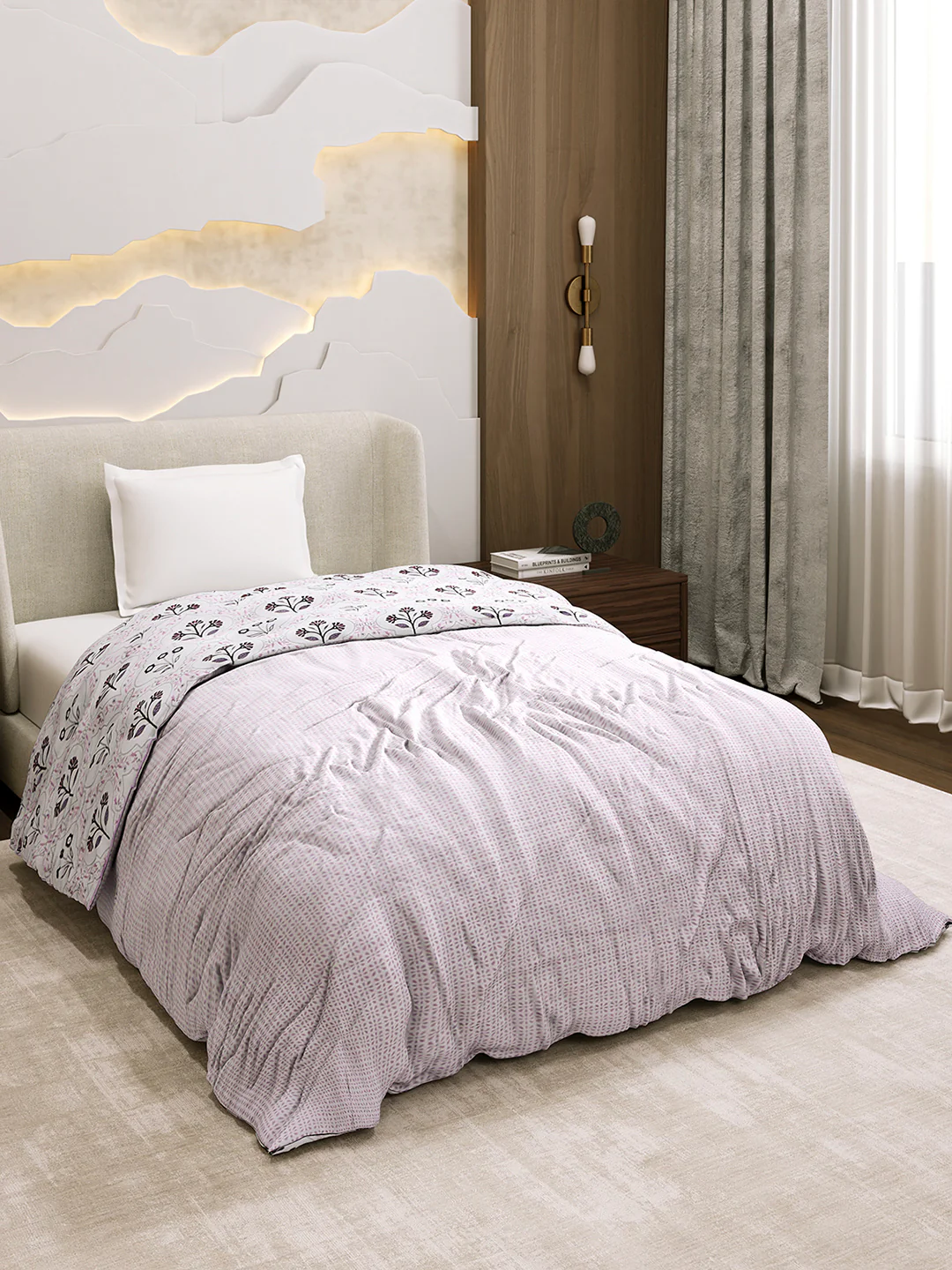 Printed Single Bed 1 Ply Dohar for Mild Winter - (Daisy) - Image 5