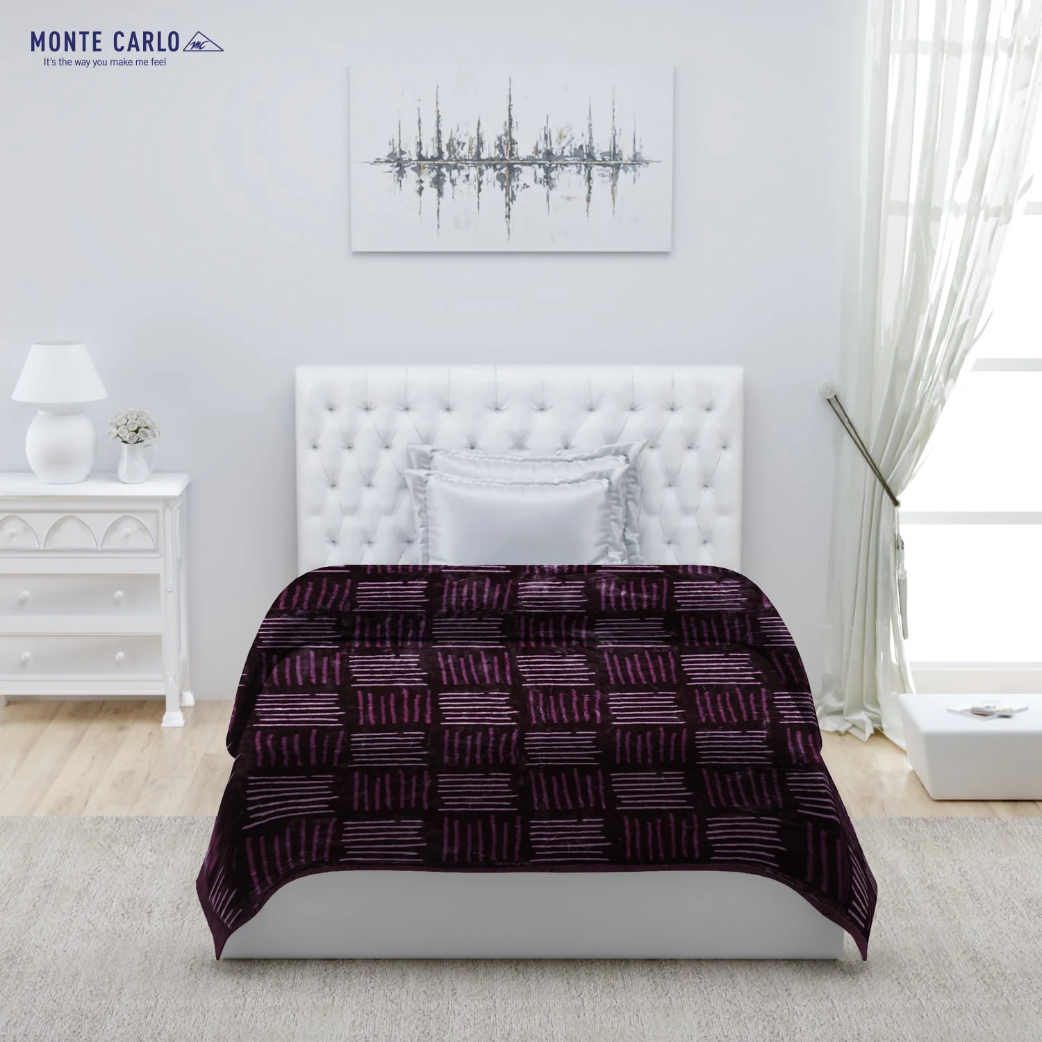 Printed Single Bed 1022 GSM Blanket Lucas 2 Ply (Weight 3.6 kg) - Image 2