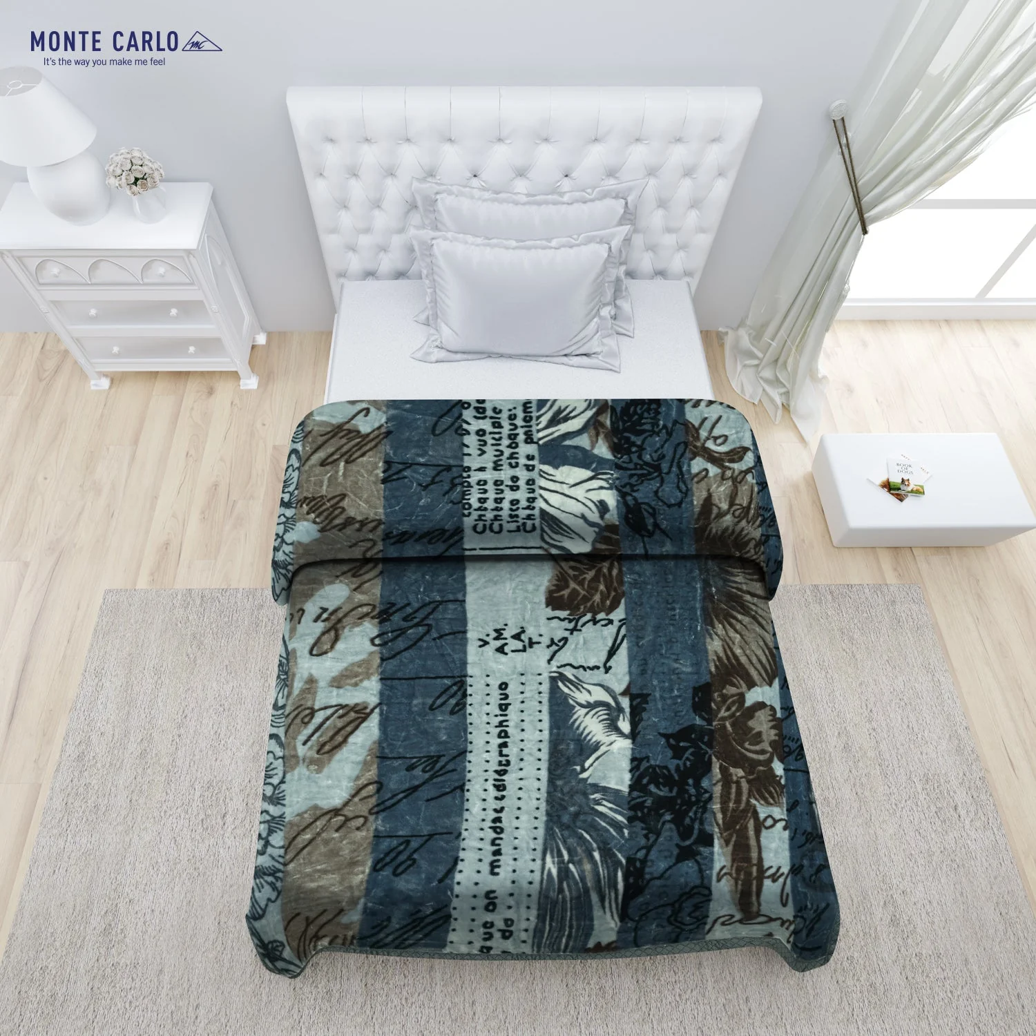 Printed Single Bed 1022 GSM Blanket Lucas 2 Ply (Weight 3.6 kg) - Image 3