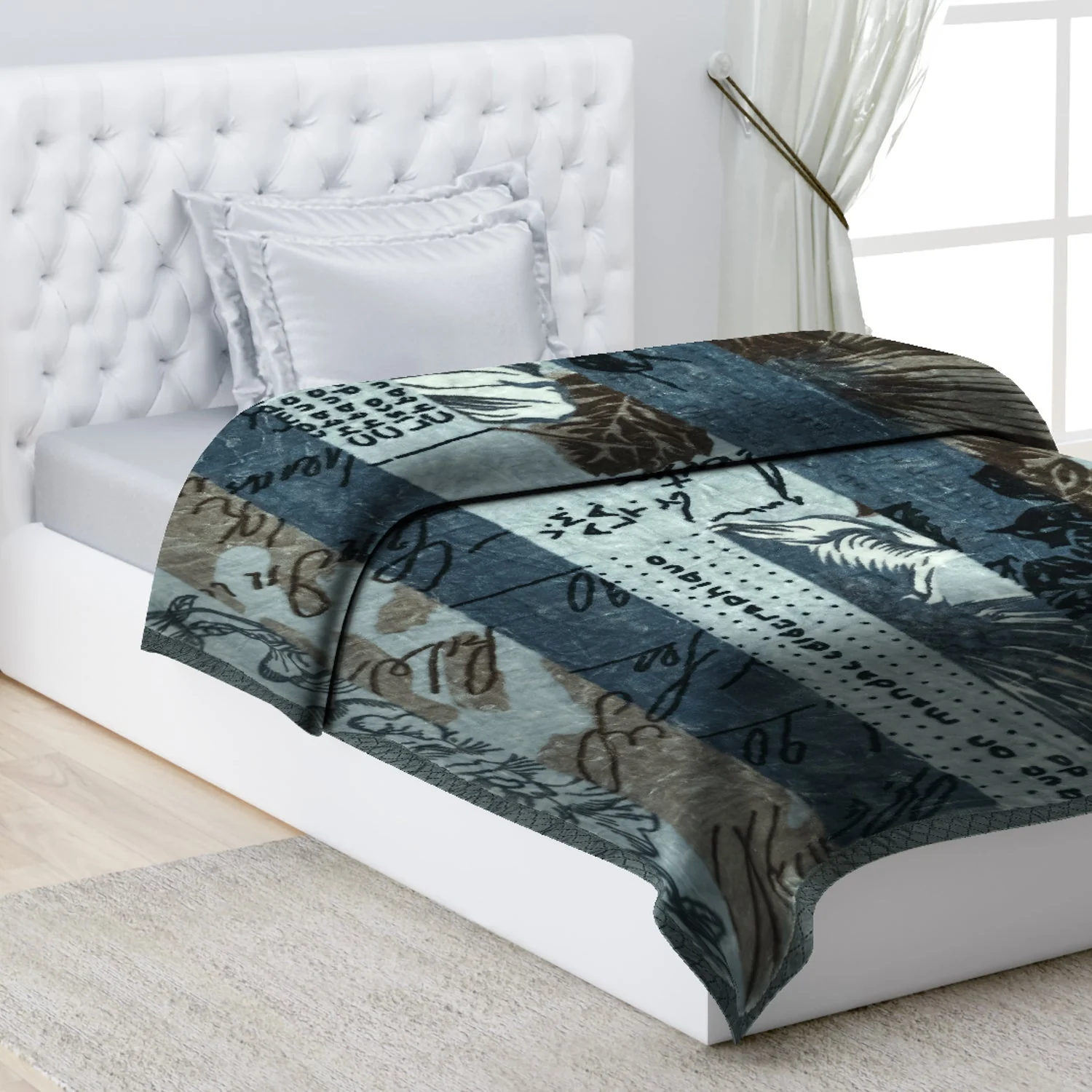 Printed Single Bed 1022 GSM Blanket Lucas 2 Ply (Weight 3.6 kg) - Image 9