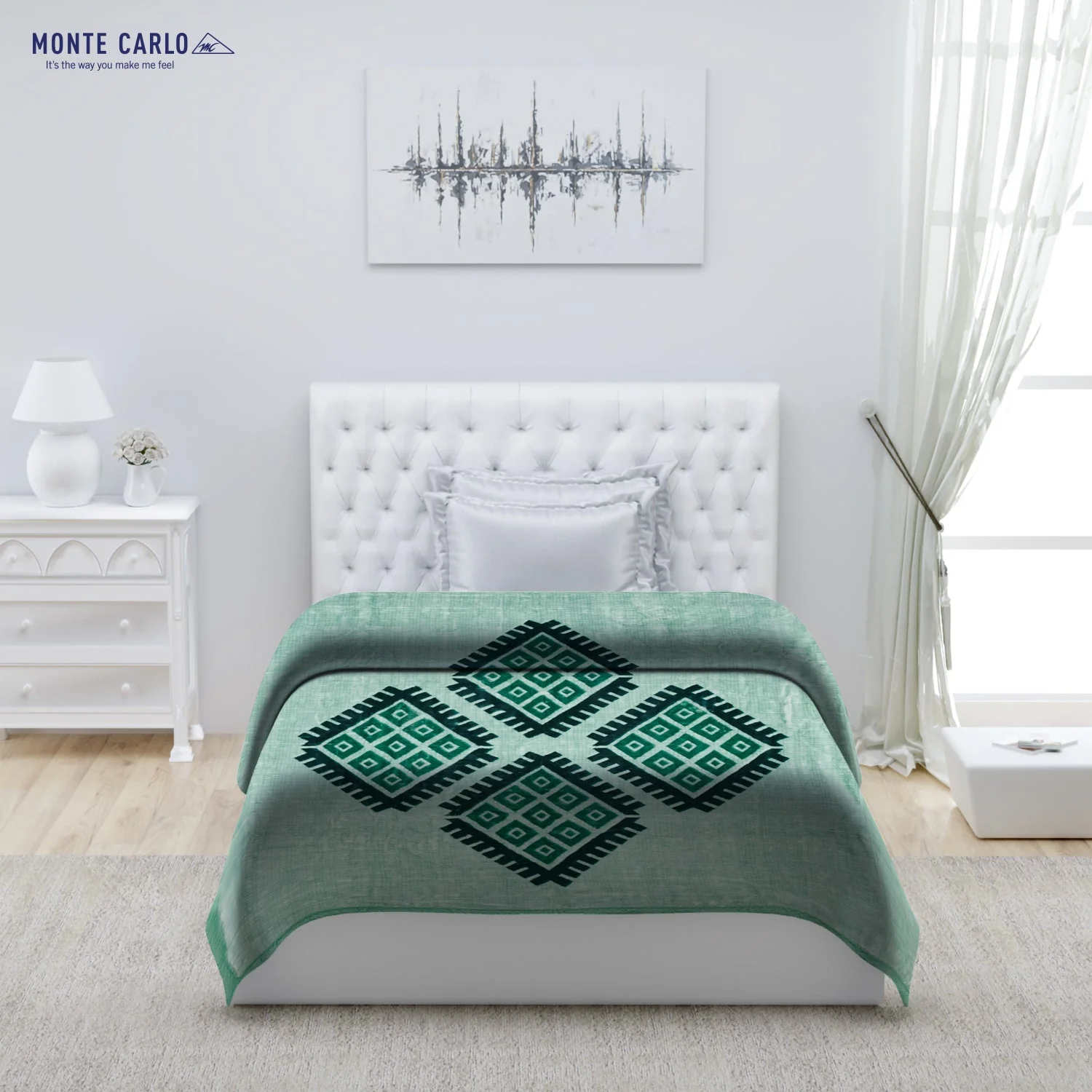 Printed Single Bed 1022 GSM Blanket Lucas 2 Ply (Weight 3.6 kg) - Image 2