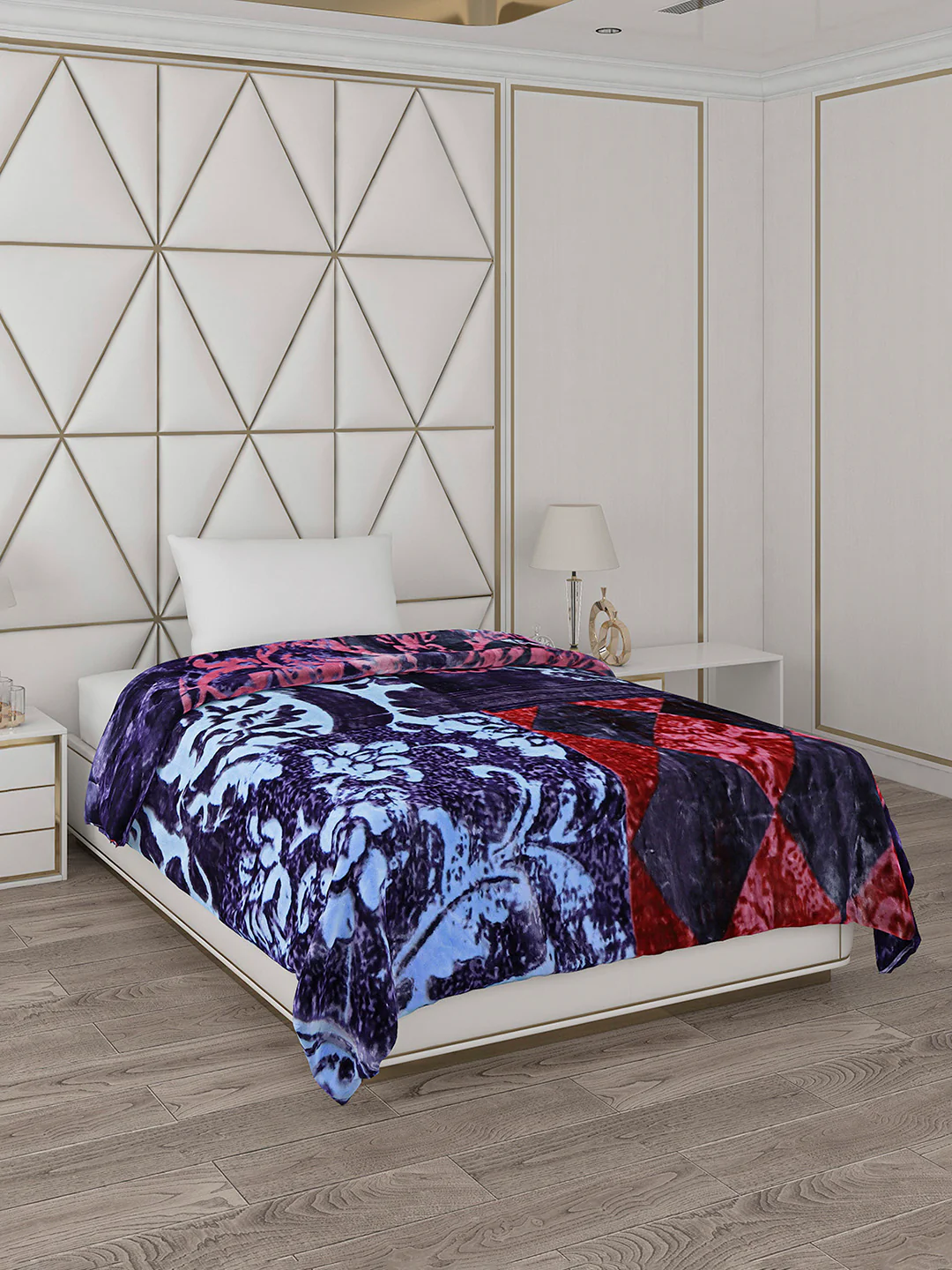 Printed Single Bed 1051 GSM Blanket Pearl 2 Ply (Weight 3.7 kg) - Image 2