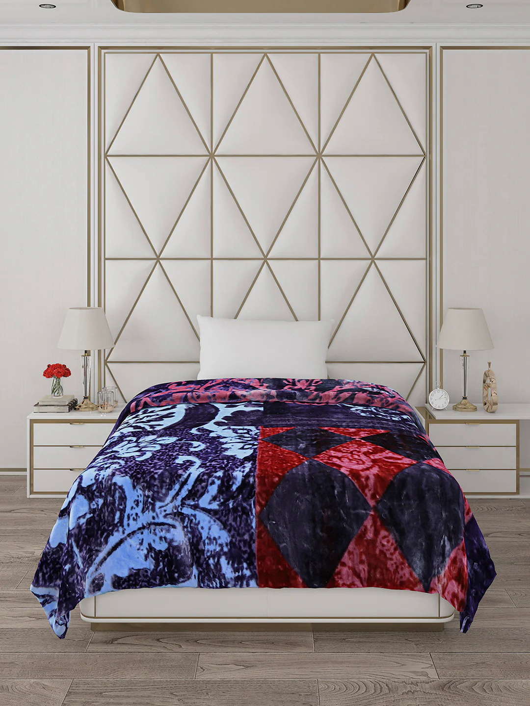 Printed Single Bed 1051 GSM Blanket Pearl 2 Ply (Weight 3.7 kg) - Image 3