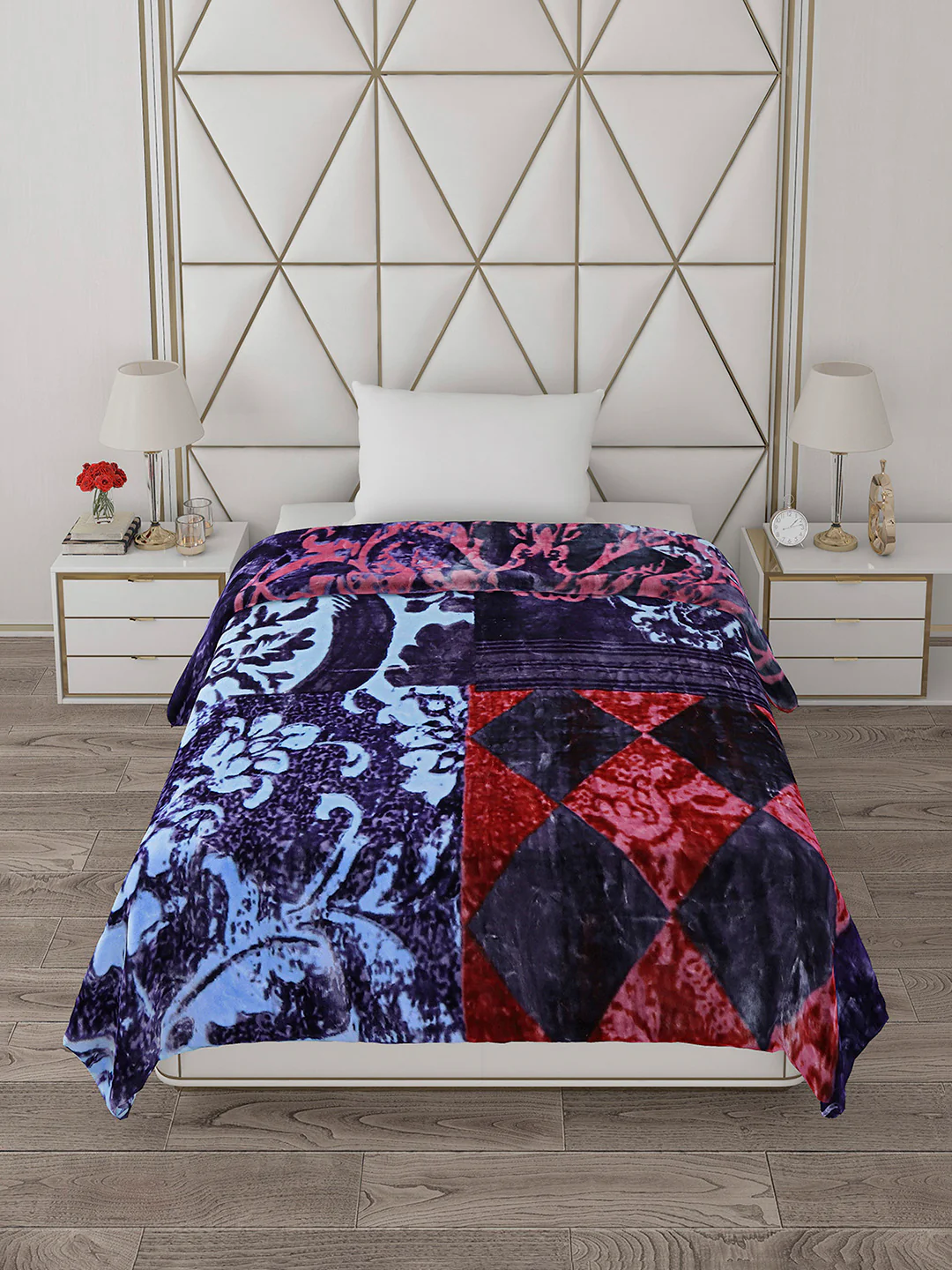 Printed Single Bed 1051 GSM Blanket Pearl 2 Ply (Weight 3.7 kg) - Image 4