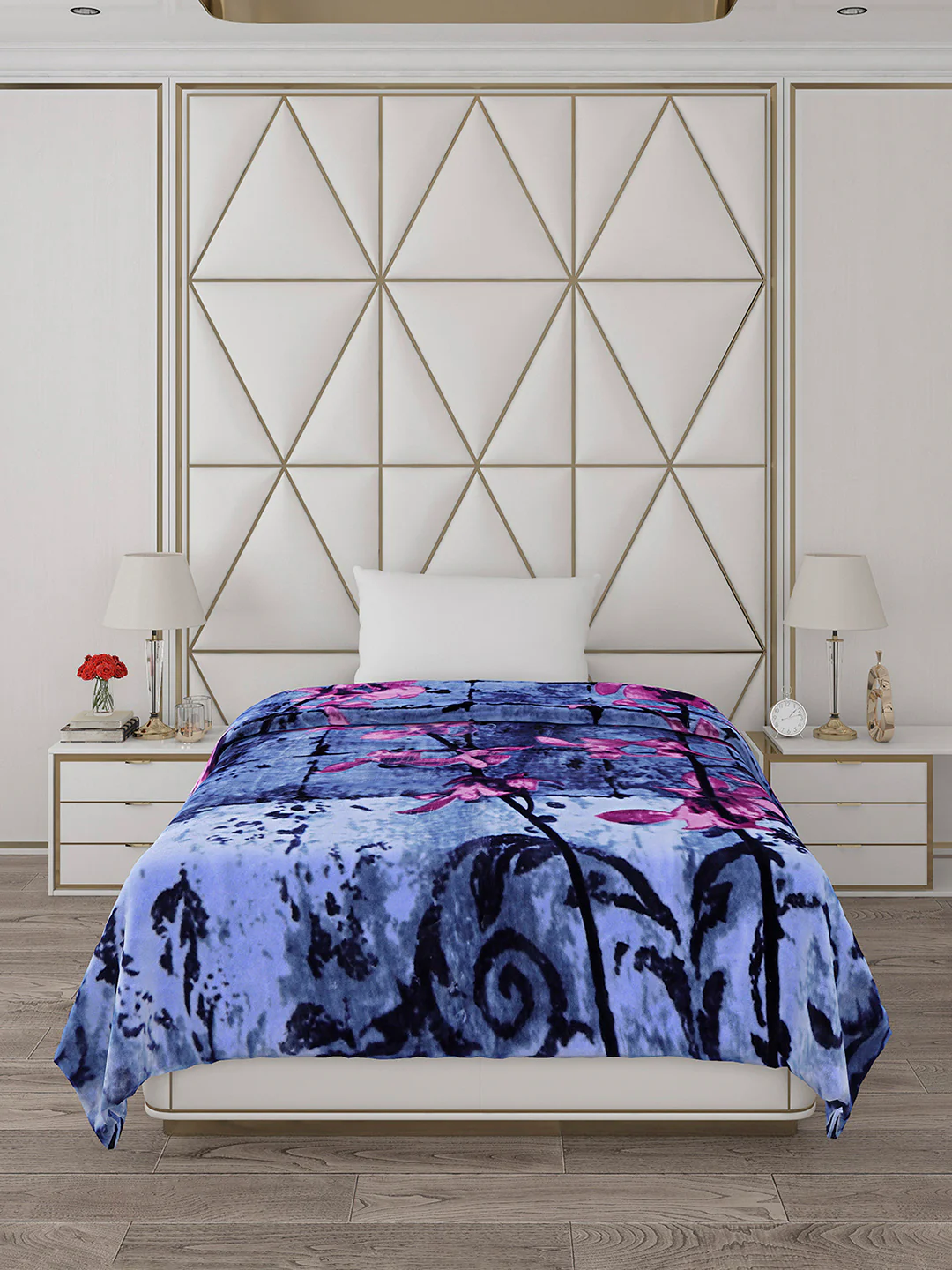 Printed Single Bed 1051 GSM Blanket Pearl 2 Ply (Weight 3.7 kg) - Image 3