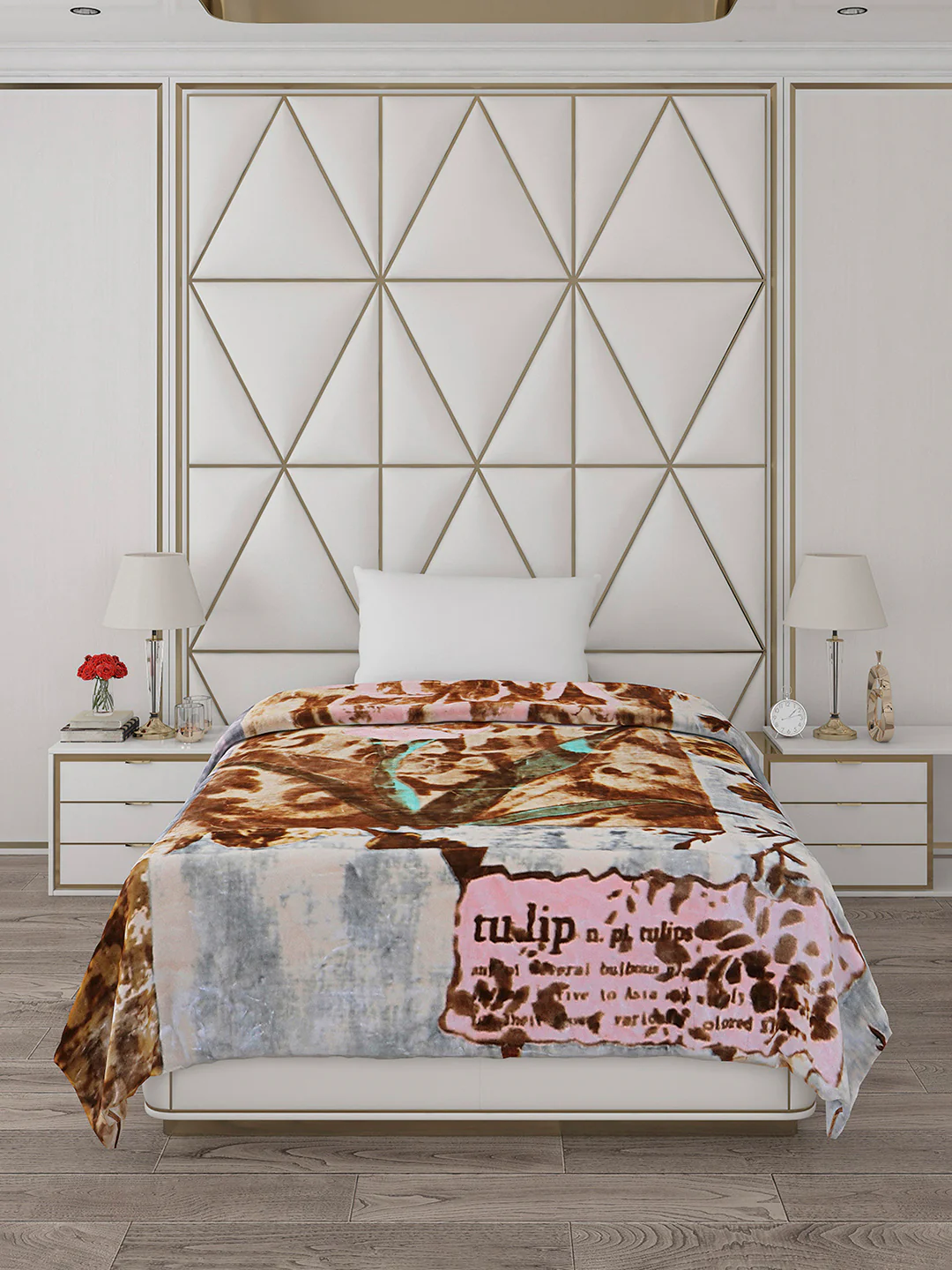 Printed Single Bed 1051 GSM Blanket Pearl 2 Ply (Weight 3.7 kg) - Image 2