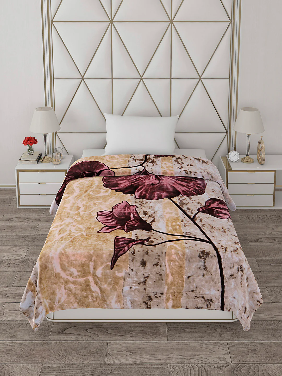 Printed Single Bed 1051 GSM Blanket Pearl 2 Ply (Weight 3.7 kg) - Image 3