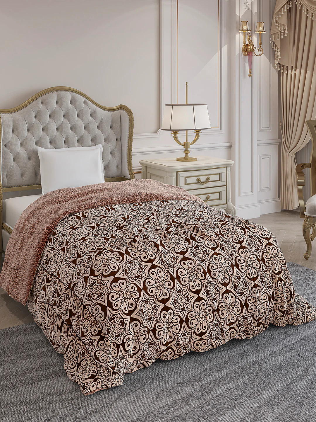 Printed Single Bed 1114 GSM Comforter for Winter - (Nixie) - Image 4