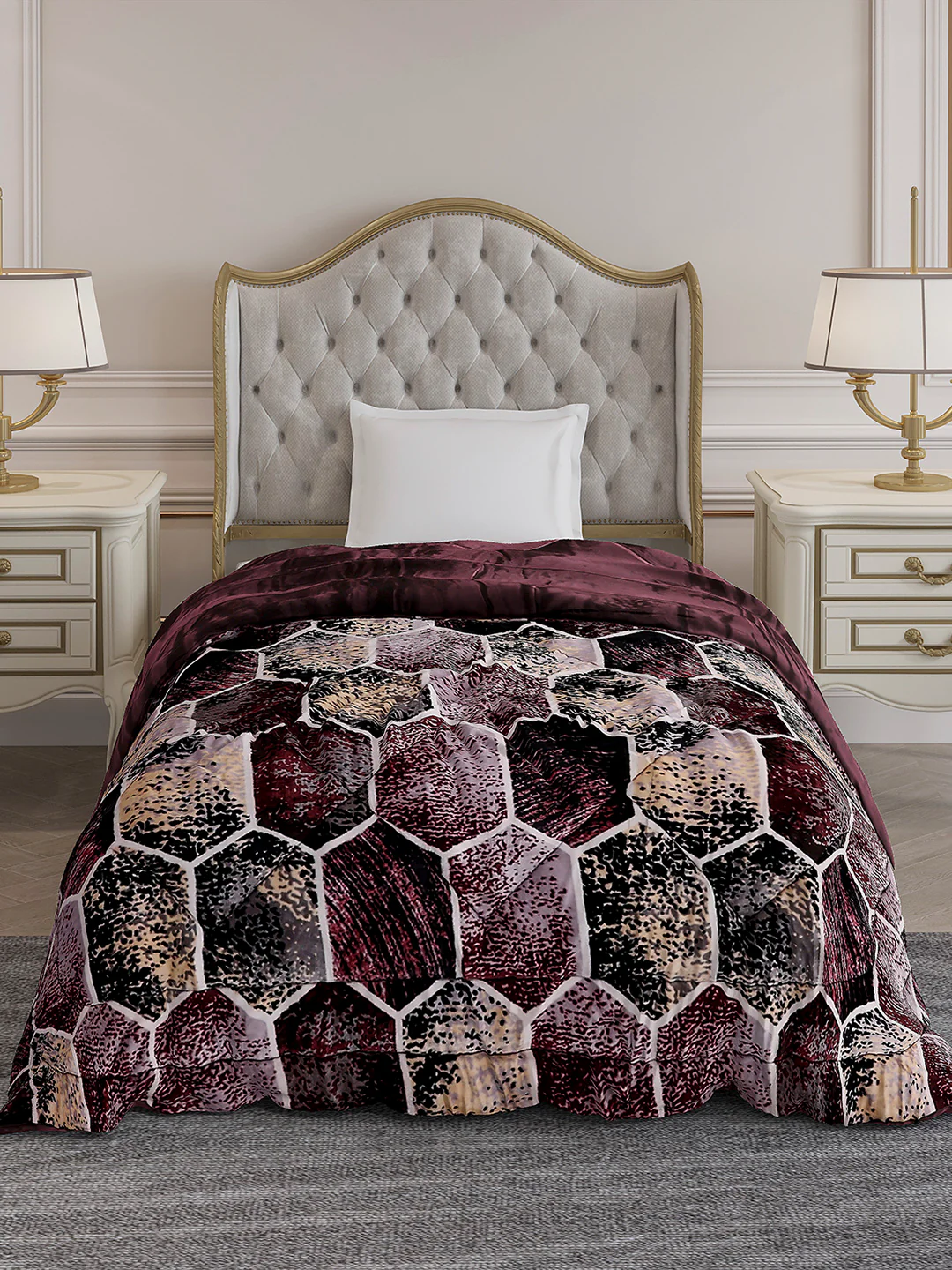 Printed Single Bed 1155 GSM Comforter for Winter - (Dixie) - Image 2