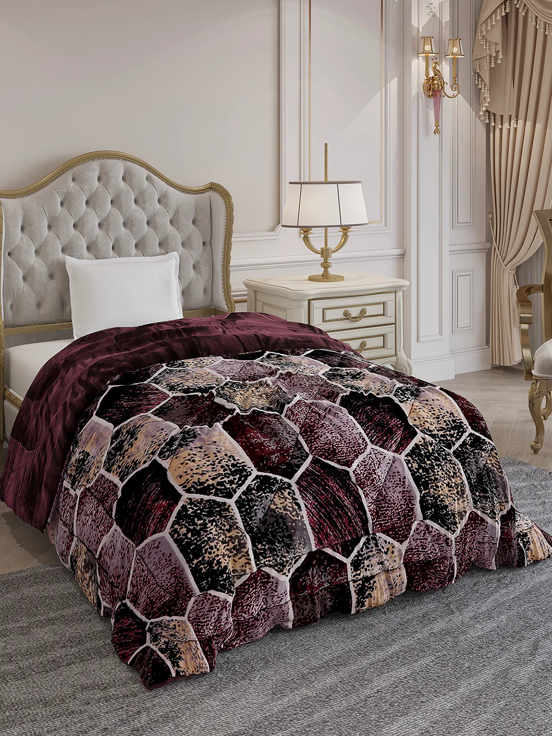 Printed Single Bed 1155 GSM Comforter for Winter - (Dixie) - Image 4