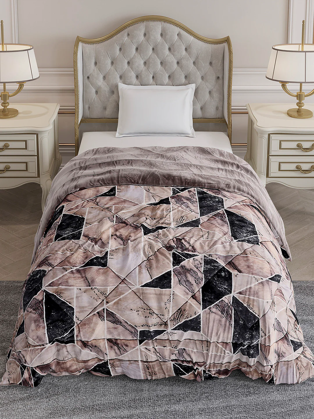Printed Single Bed 1155 GSM Comforter for Winter - (Dixie) - Image 3