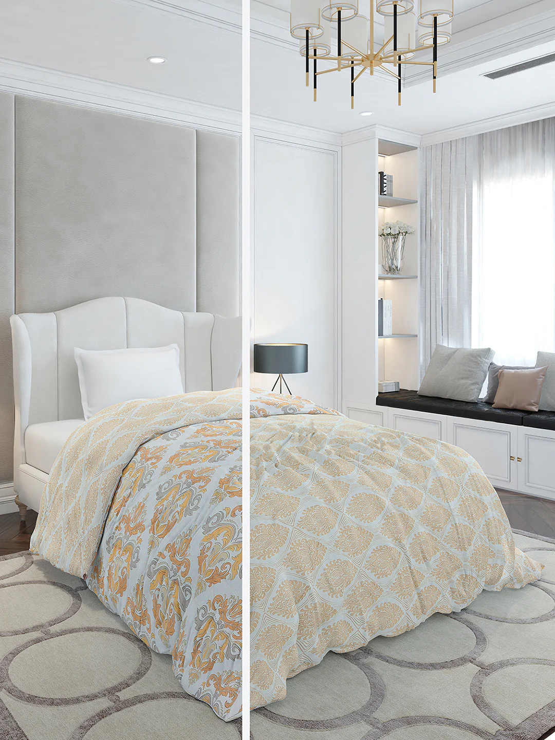 Printed Single Bed 120 GSM Comforter for AC Room - (Marvla)