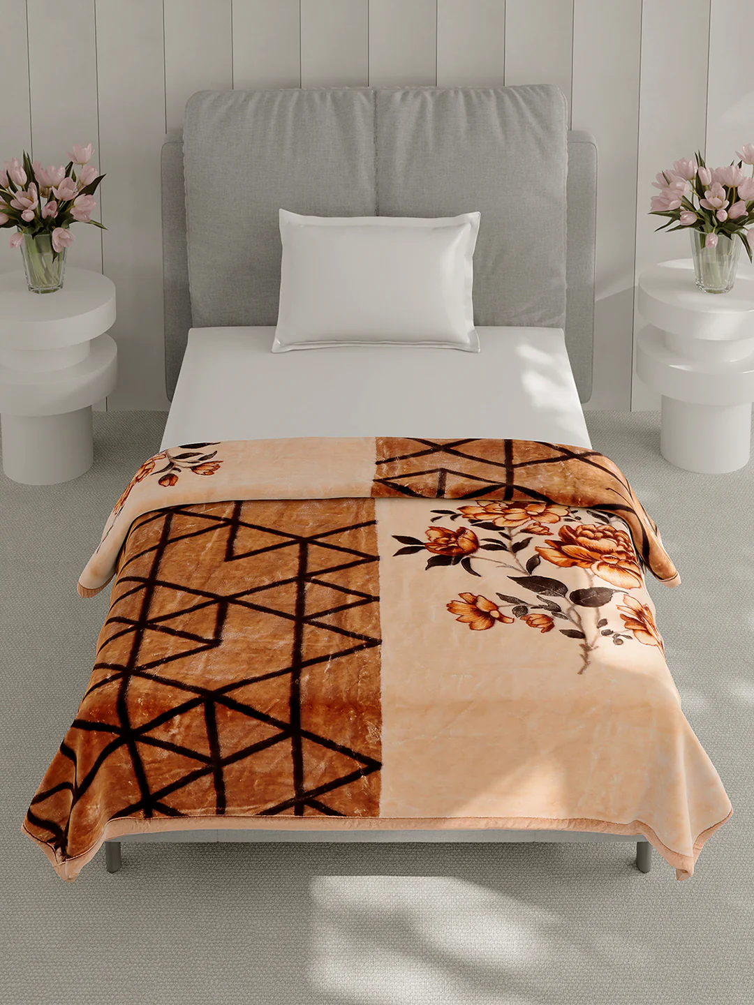 Printed Single Bed 2 Ply, 895 GSM Blanket for Heavy Winter - (Lavish Pvc) - Image 3