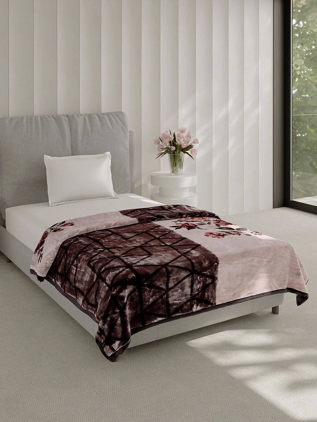 Printed Single Bed 2 Ply, 895 GSM Blanket for Heavy Winter - (Lavish Pvc) - Image 4
