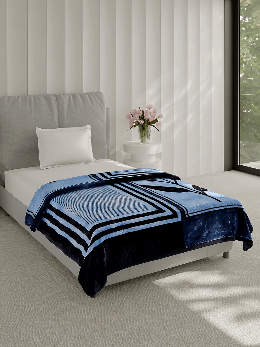 Printed Single Bed 2 Ply, 895 GSM Blanket for Heavy Winter - (Lavish Pvc) - Image 4